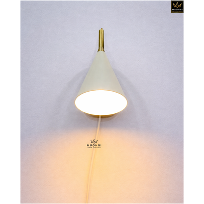 Mid Century Brass Wall Sconce Wooden Backplate Modern Italian Style Wall Lamp