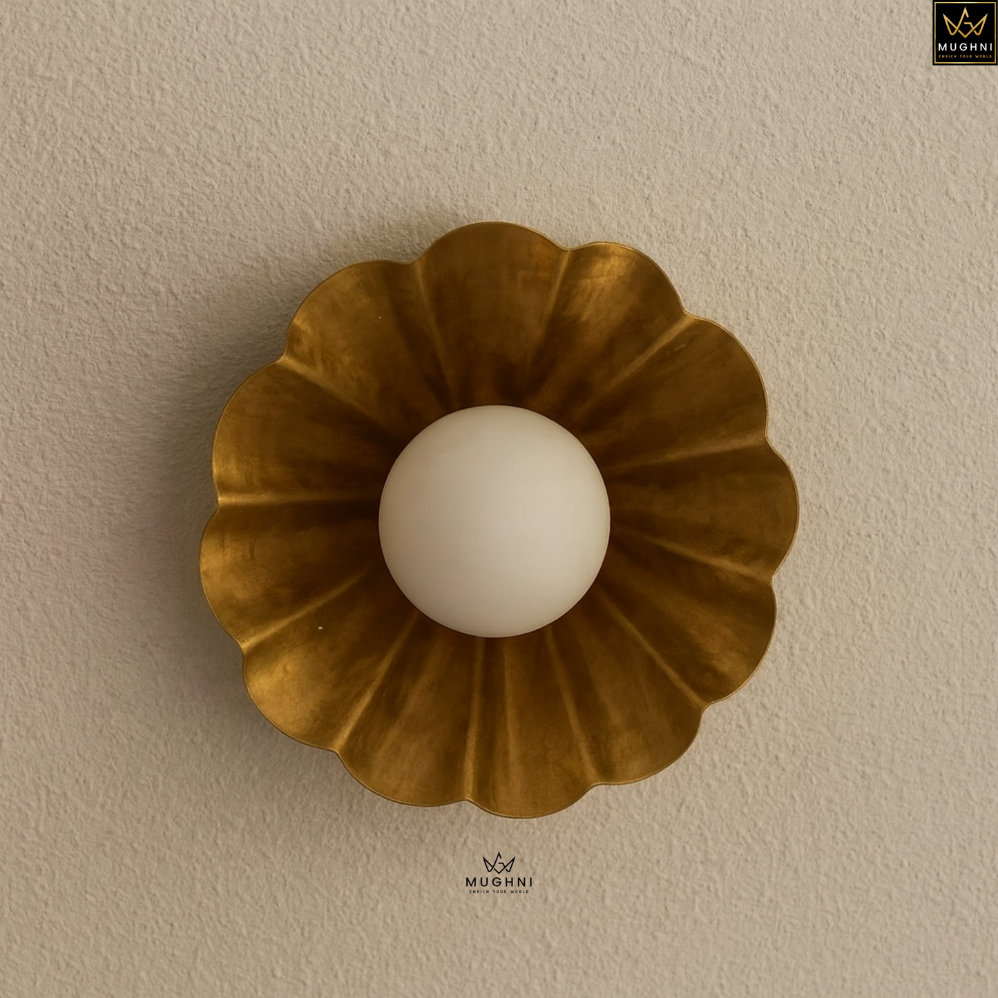 Brass Petal Flush Mount Ceiling Light