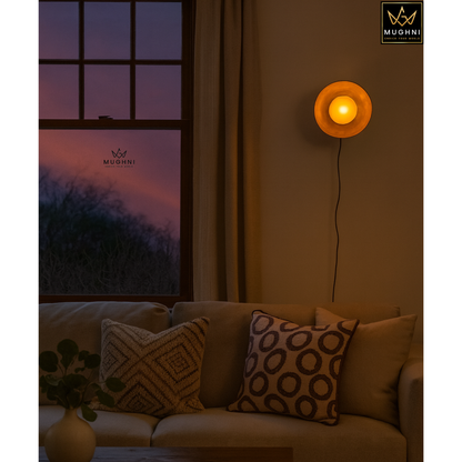 Antique Brass Wall Sconce with Frosted Glass Globe – Vintage Wall Lamp | Mughni Lighting