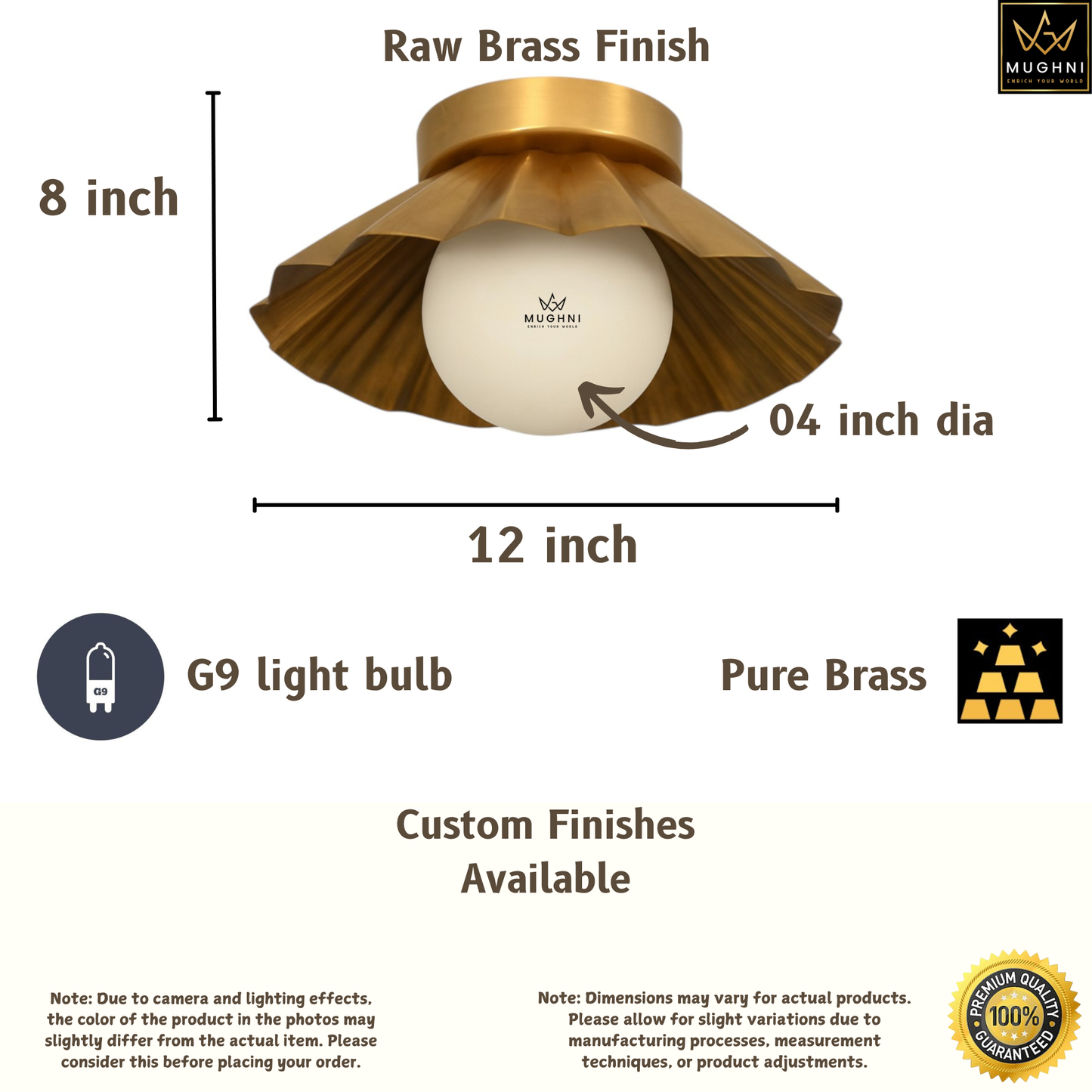 Brass Petal Flush Mount Ceiling Light