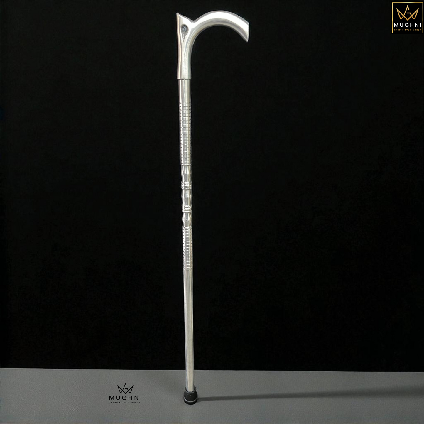 Foldable Silver Walking Cane | Lightweight Aluminum Portable Aid