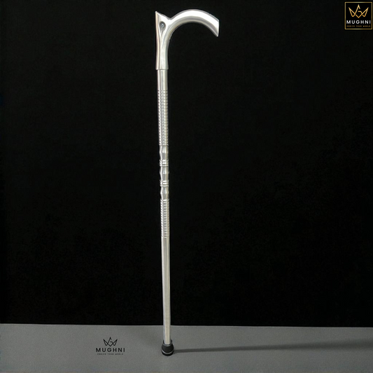 Foldable Silver Walking Cane | Lightweight Aluminum Portable Aid