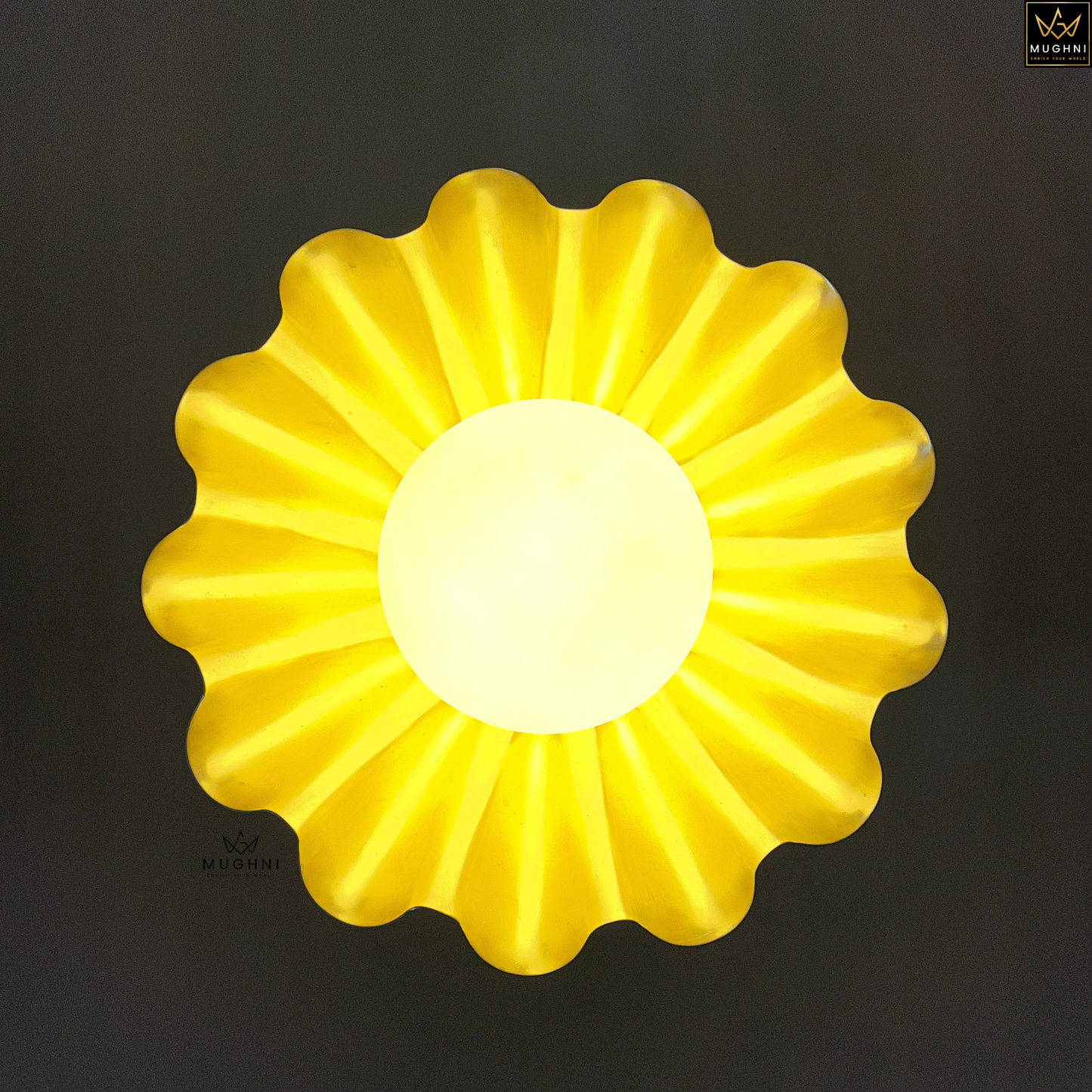 Brass Floral Wall Sconce, Art Deco Petal Lamp