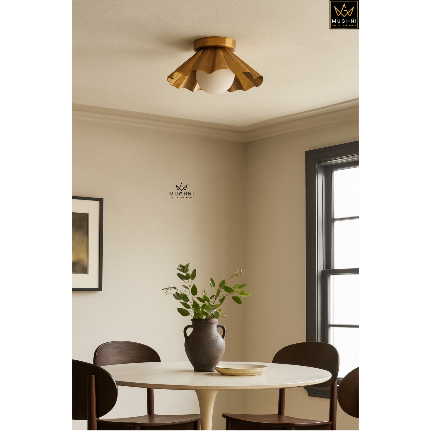 Brass Petal Flush Mount Ceiling Light