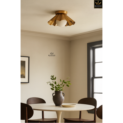 Brass Petal Flush Mount Ceiling Light