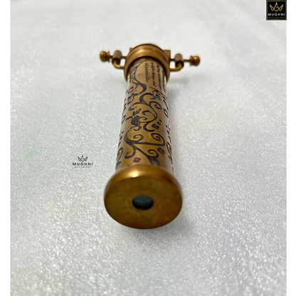 Handcrafted Antique Brass Kaleidoscope – Marble Eyepiece Vintage Toy