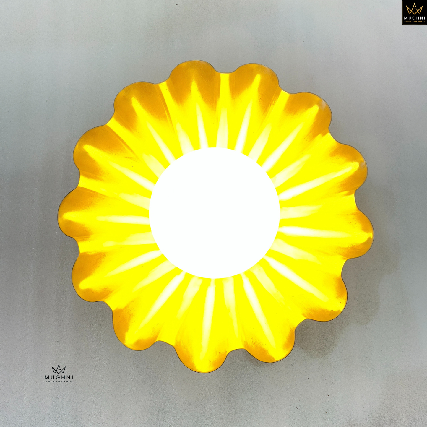 Brass Floral Wall Sconce, Art Deco Petal Lamp