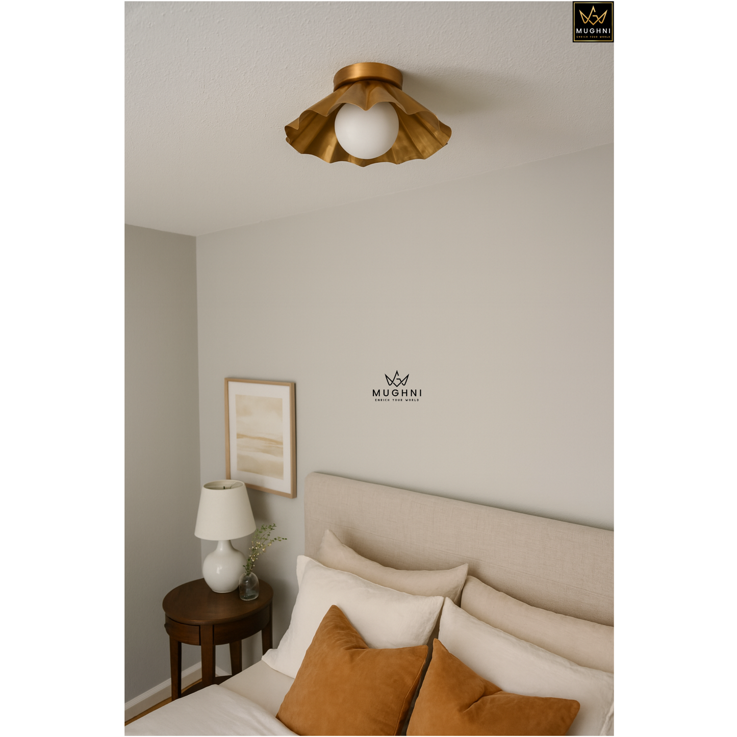 Brass Petal Flush Mount Ceiling Light