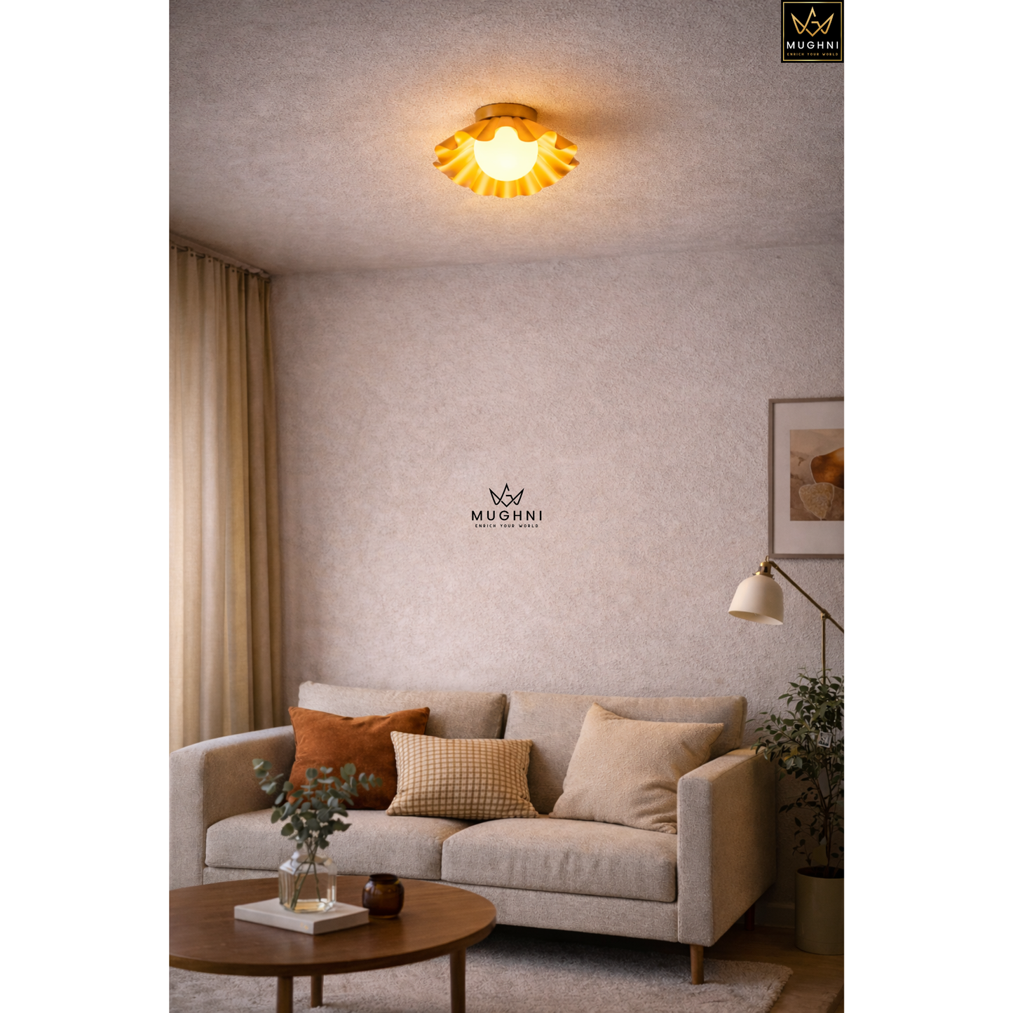 Brass Floral Wall Sconce, Art Deco Petal Lamp